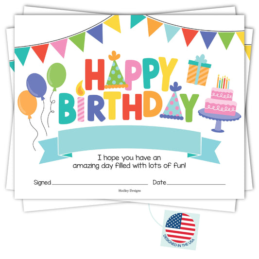 Happy Birthday Certificates for Students - 25 Student Birthday Certificates for Kids Classroom Must Haves, Teacher Supplies for Classroom Elementary, Colorful Teacher Essentials