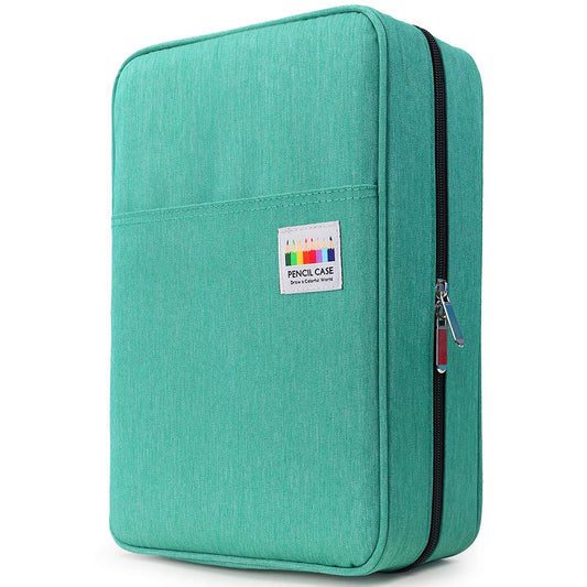 YOUSHARES Big Capacity Colored Pencil Case - 300 Slots large Pen Case Organizer with Multilayer Holder for Prismacolor Colored Pencils & Gel Pen (Green)