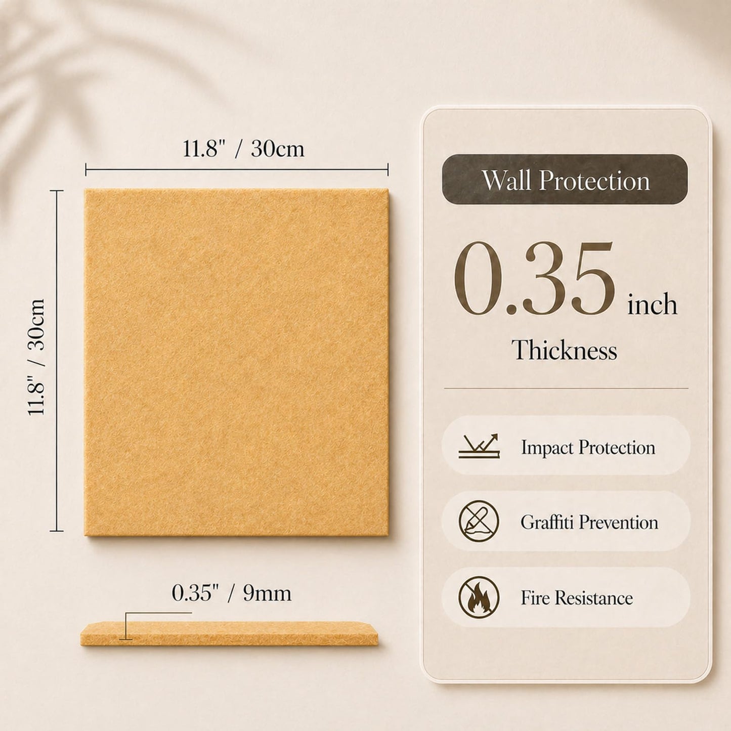 Baysola Felt Bulletin Board Panels 48 x 36 Inch Self Adhesive Wall Tiles Cork Board Alternative for Office Classroom Photos Notes 12 Pack