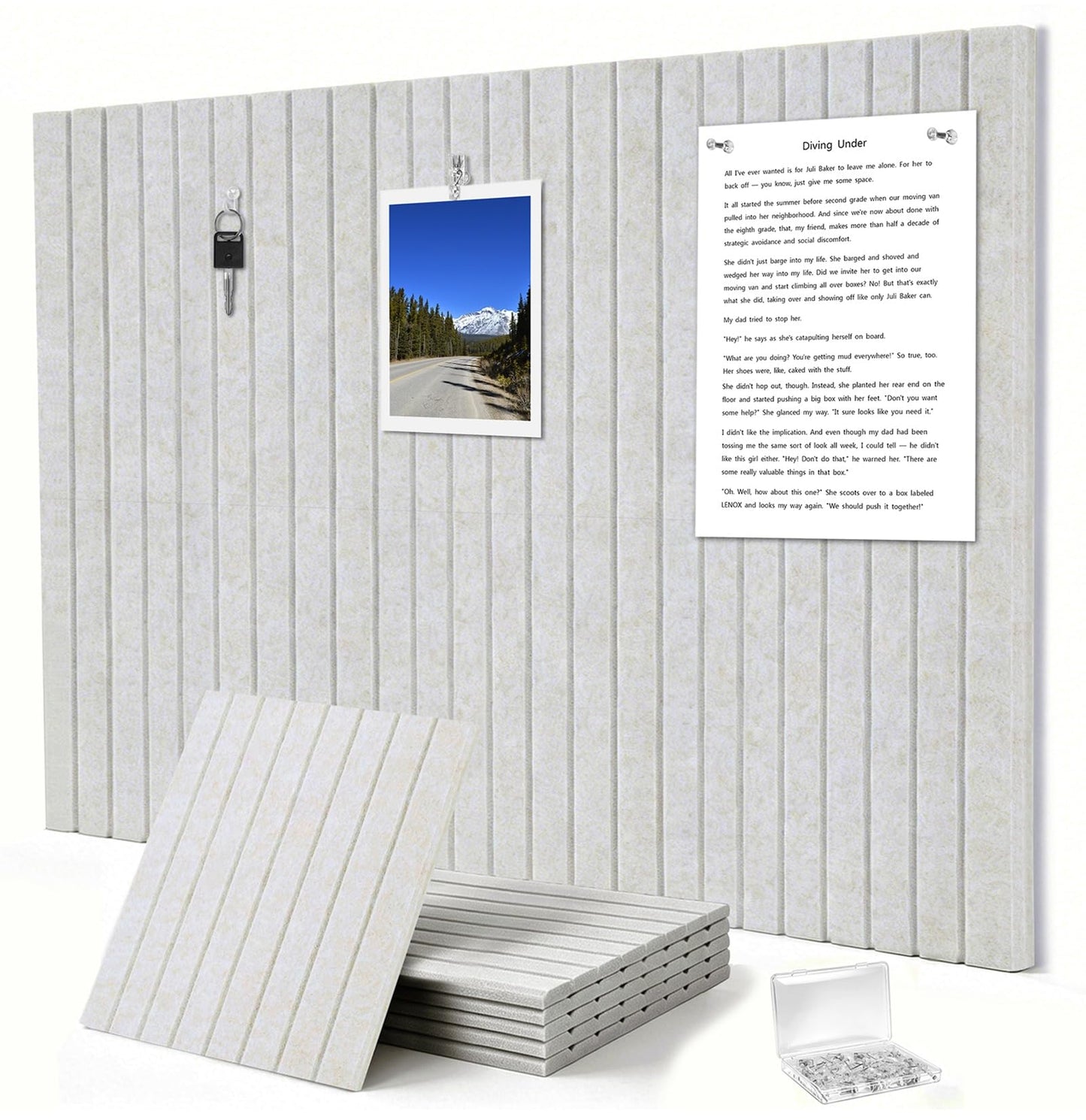 G Gamit 0.47" Thick Felt Pin Board 36"x24" Large Cork Board Alternative 6 Pack 11.81"x11.81"Felt Bulletin Board Wall Tiles Notice Board with 30 Pushpins for Home Office School(Fine-Light Camel)