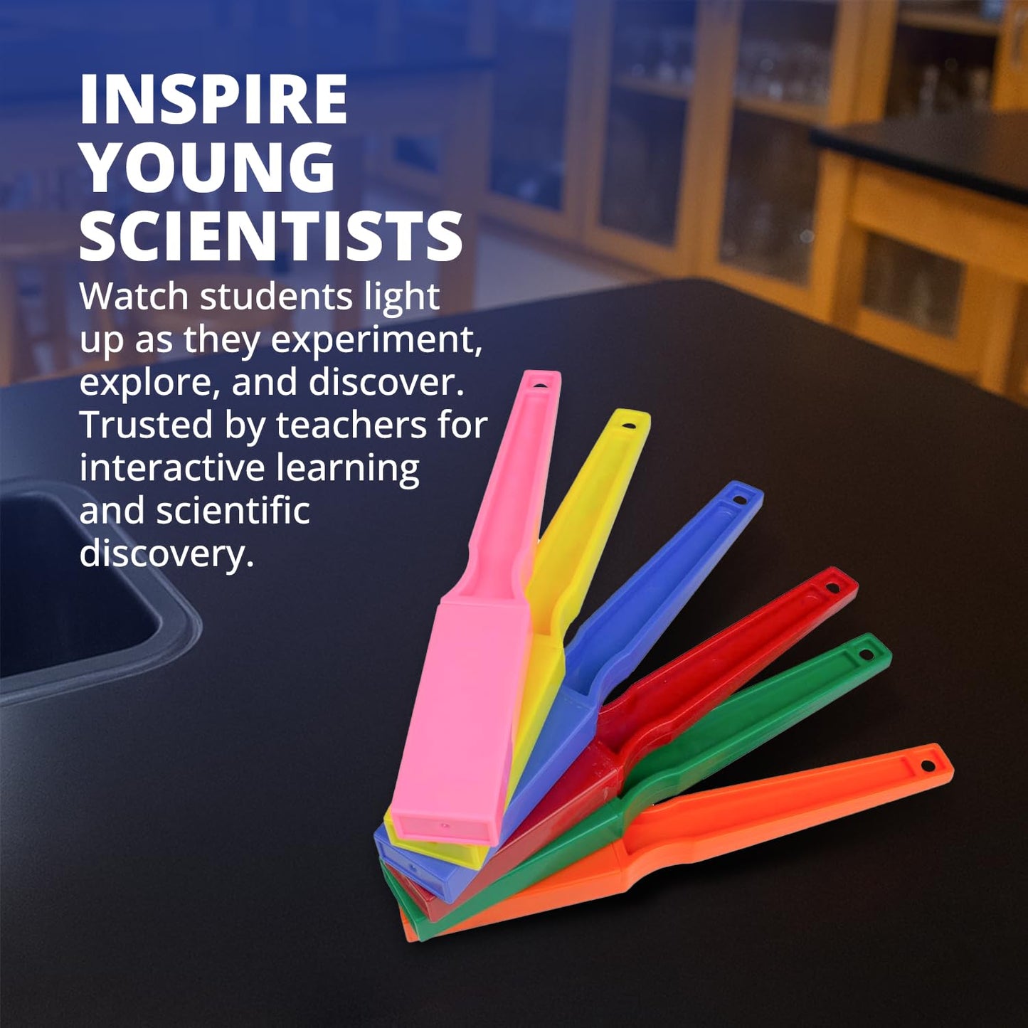 United Scientific™ STEM Magnetic Wands, Educational Magnet Science Kit, Magnetic Kit for STEM Classroom, Magnet Sets for Science Experiments, Sorting Activities, Homeschool Supplies, 6 Pieces