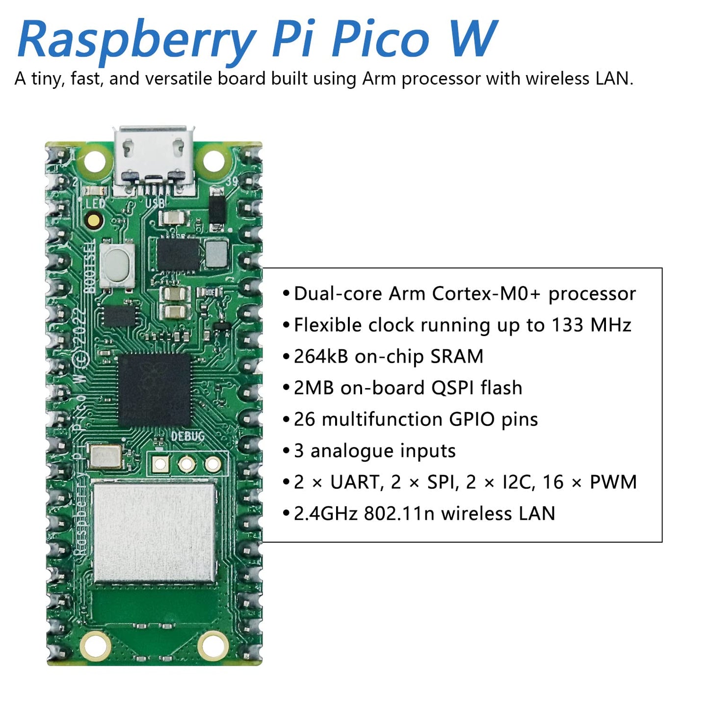 Freenove 4WD Car Kit for Raspberry Pi Pico W (Included) (Compatible with Arduino IDE), Dot Matrix Expressions, Obstacle Avoidance, Line Tracking, Light Tracing, Colorful Light, App