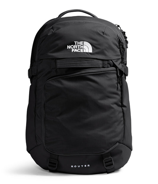 The North Face Router Everyday Laptop Backpack - Daypack, Water Repellent, Laptop Sleeve, Reflective Details, TNF Black/TNF Black-NPF, One Size