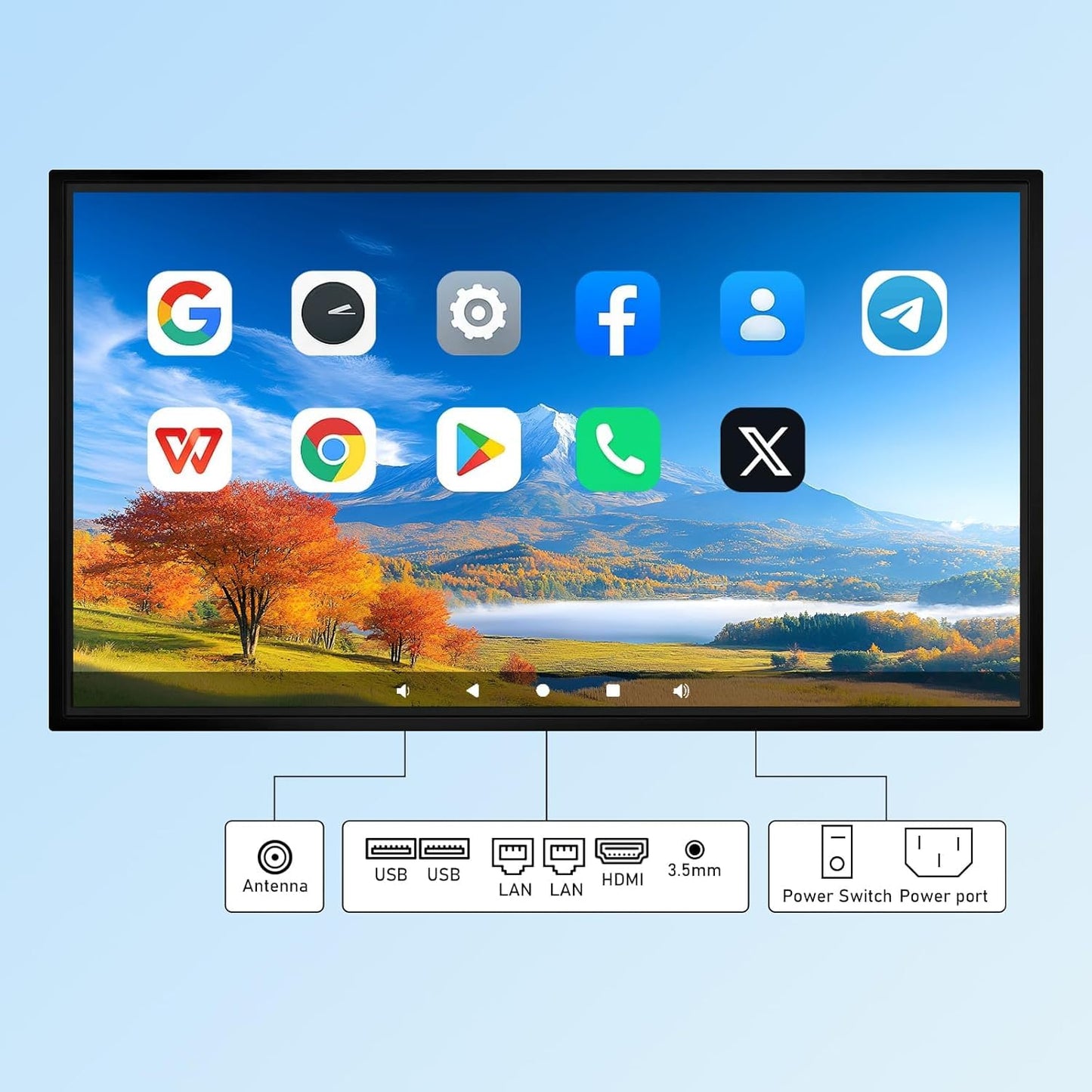 Smart Board 49 Inch Interactive Whiteboard, RK3588 Flagship Chip 6ms Low Latency, Android 12 8+64GB, Wireless Cast & Screen Mirroring, Overseas App Ready for Classroom Office Business Home(Board Only)