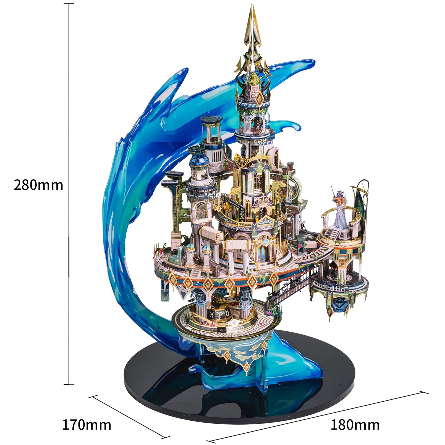 MU 3D Metal Puzzles for Adult Atlantis Palace, Lost World DIY Metal Model Kits Building Architecture Assembling Brain Teaser, Xmas Birthday New Year Girlfriend Gift Desk Home Decor