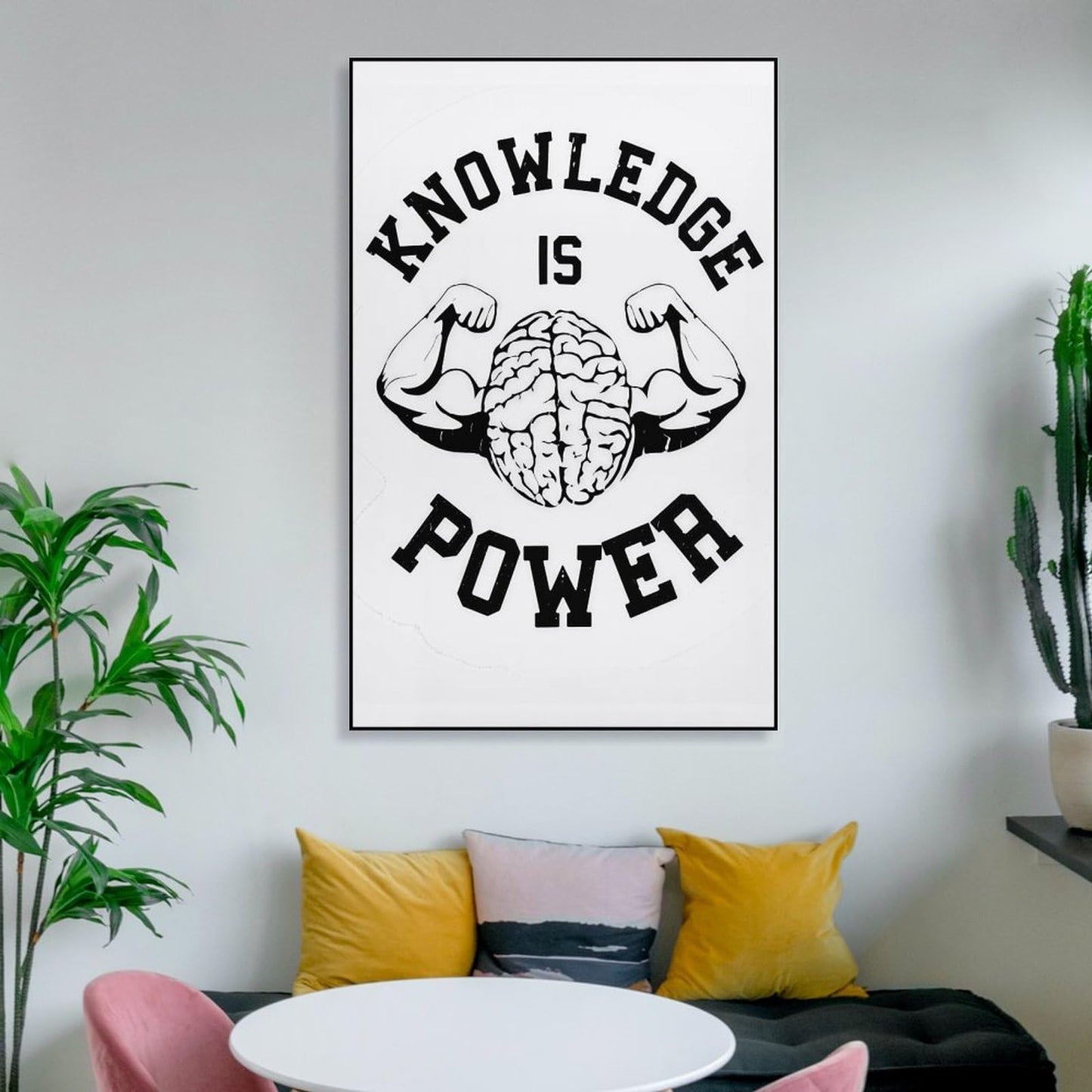 JHXNJDPOST Inspirational Poster Knowledge Is Power Educational Canvas Wall Art Aesthetic Decorative Painting Living Room Classroomstyle-11 12x18inch(30x45cm)