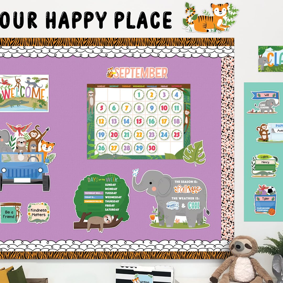 CTP Jungle Friends Calendar Set Bulletin Board Top Classroom Decorating Accents (Creative Teaching Press 10919)