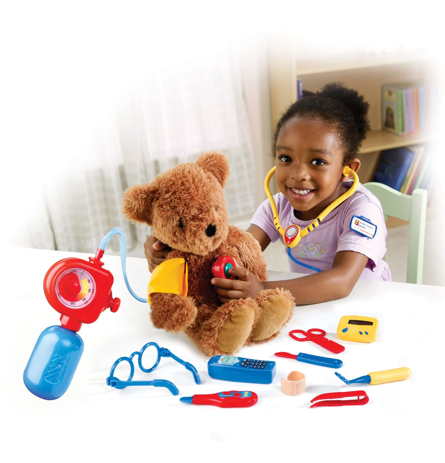 Learning Resources Pretend & Play Doctor Set Blue - Medical Kit for Kids, Role Play, Toddler Toys, Social Skills, Language Skills, Fine Motor, Birthday Gift for Boys and Girls