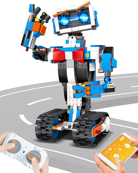 HBUDS Robot Building Kits for Kids, Stem Toys for Boys Age 8-12, APP & Remote Control Educational Coding Building Sets, Programmable Robot for Kids, Rechargeable Robotic Kit Gifts for Girls Boys
