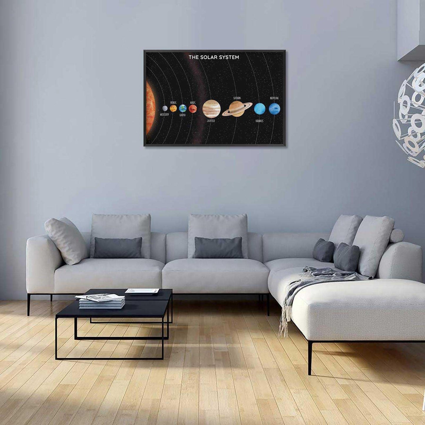 Solar System Educational Planet Poster Universe Infographic Star Life Cycle Astronomy Knowledge Suitable For Living Room Dormitory Bedroom Wall Decoration 16x24in Framed