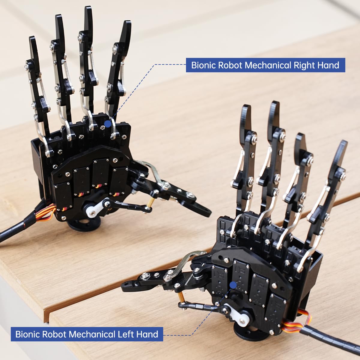 Robot Hand Five Fingers Solely Movement Bionic Robot Mechanical Arm DIY, Right Hand