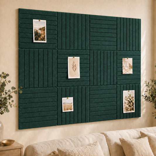 Baysola Stripe Felt Bulletin Board Panels 48 x 36 Inch Self Adhesive Wall Tiles Cork Board Alternative for Office Classroom Photos Notes 12 Pack