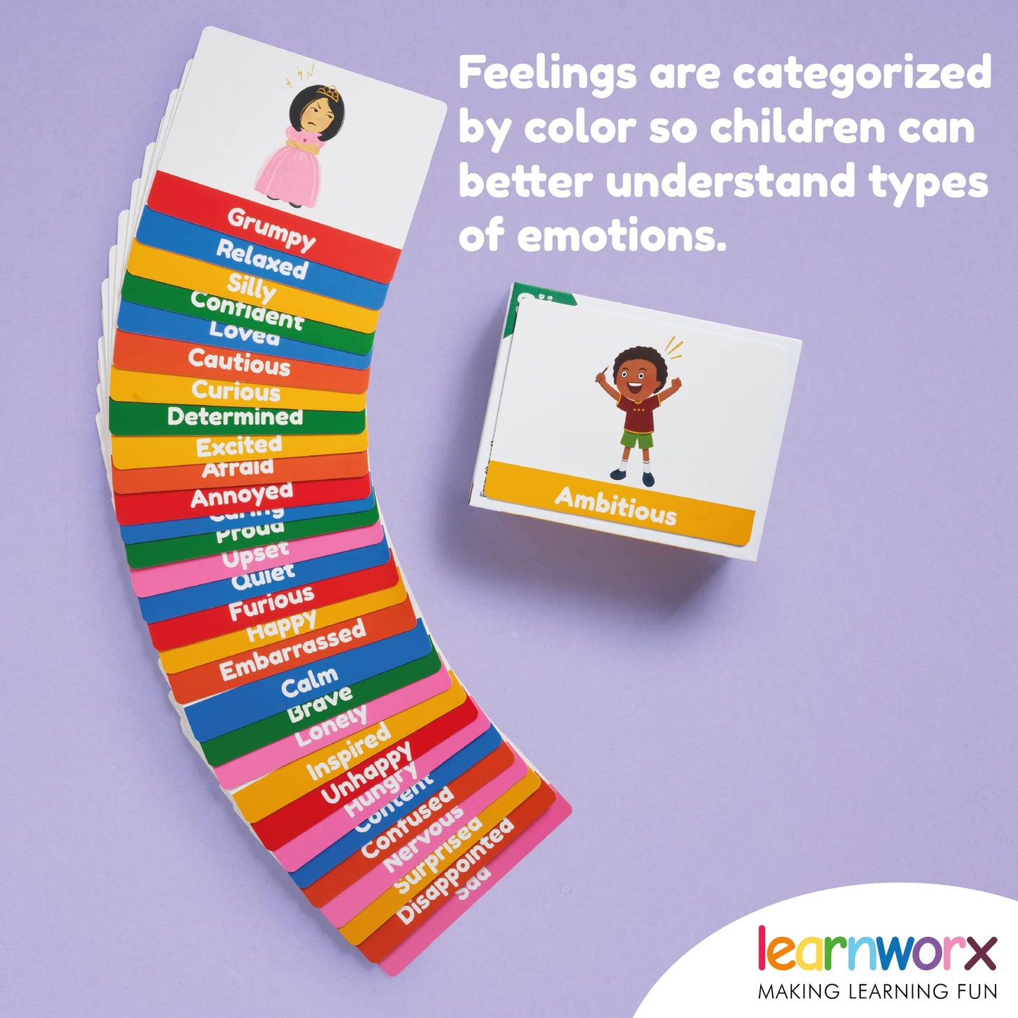 Emotion Cards for Kids, Feeling Cards Game | 60 Emotion & Feeling Flash Cards for Kids | Learn Feelings and Needs Cards | Teach Mixed Emotions & Emotional Intelligence Cards to Children & Toddlers