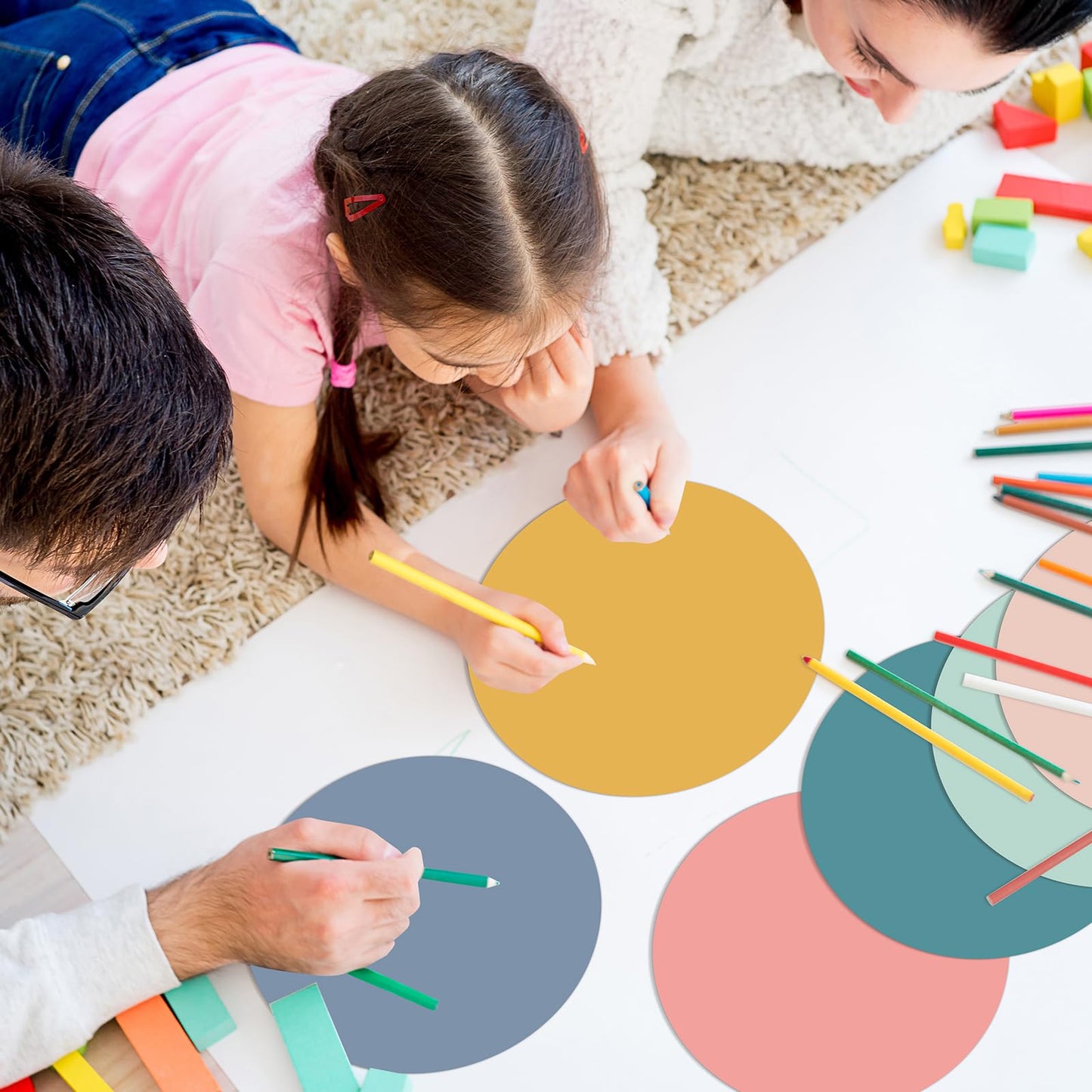 Lincia 24 Pack Colorful Dry Erase Dots Circles Spots for Classroom Table 10.5 Inch Removable Vinyl Desktop Stickers Spots Wall Decals for 100th Day of School Teacher Students Home (Fresh Colors)