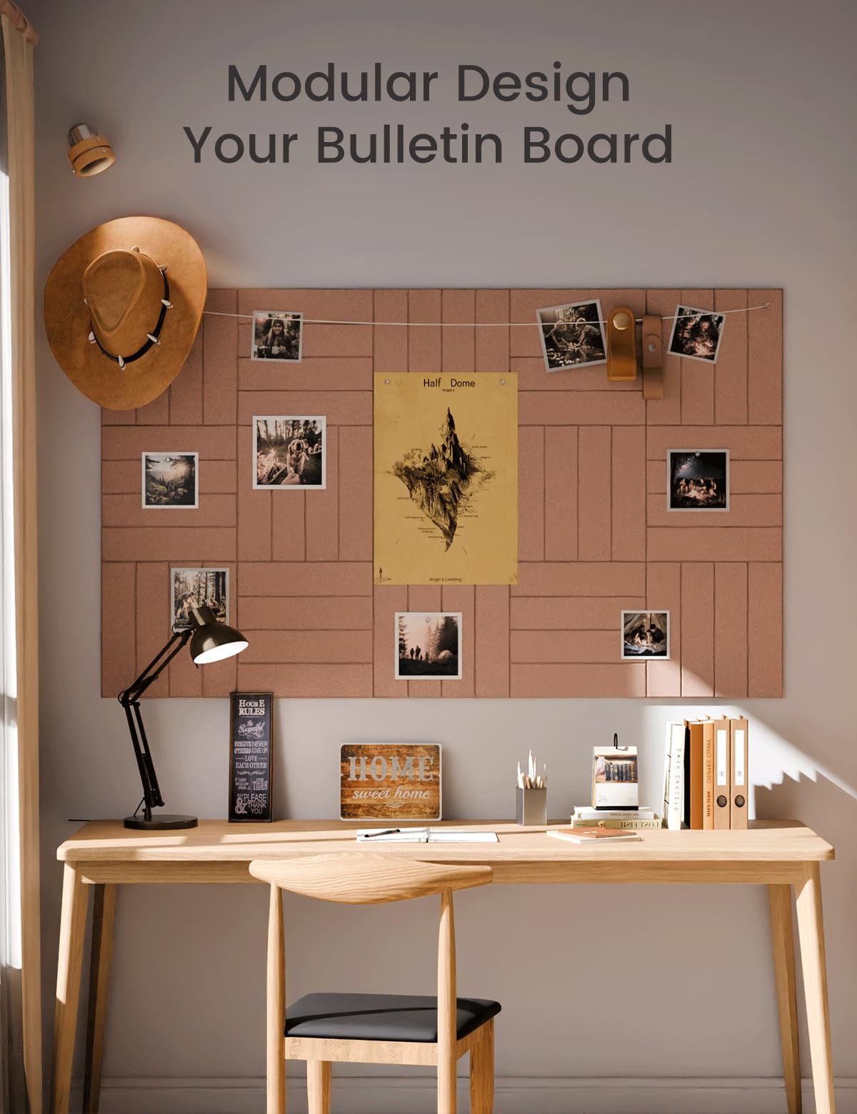 Large Felt Bulletin Board 48" x 36" Cork Board Alternative-12 Pack with 70 Safe Removable Adhesive Tabs, Felt Boards for Walls Cork Boards for Home Office Classroom Pin Board-Terracotta