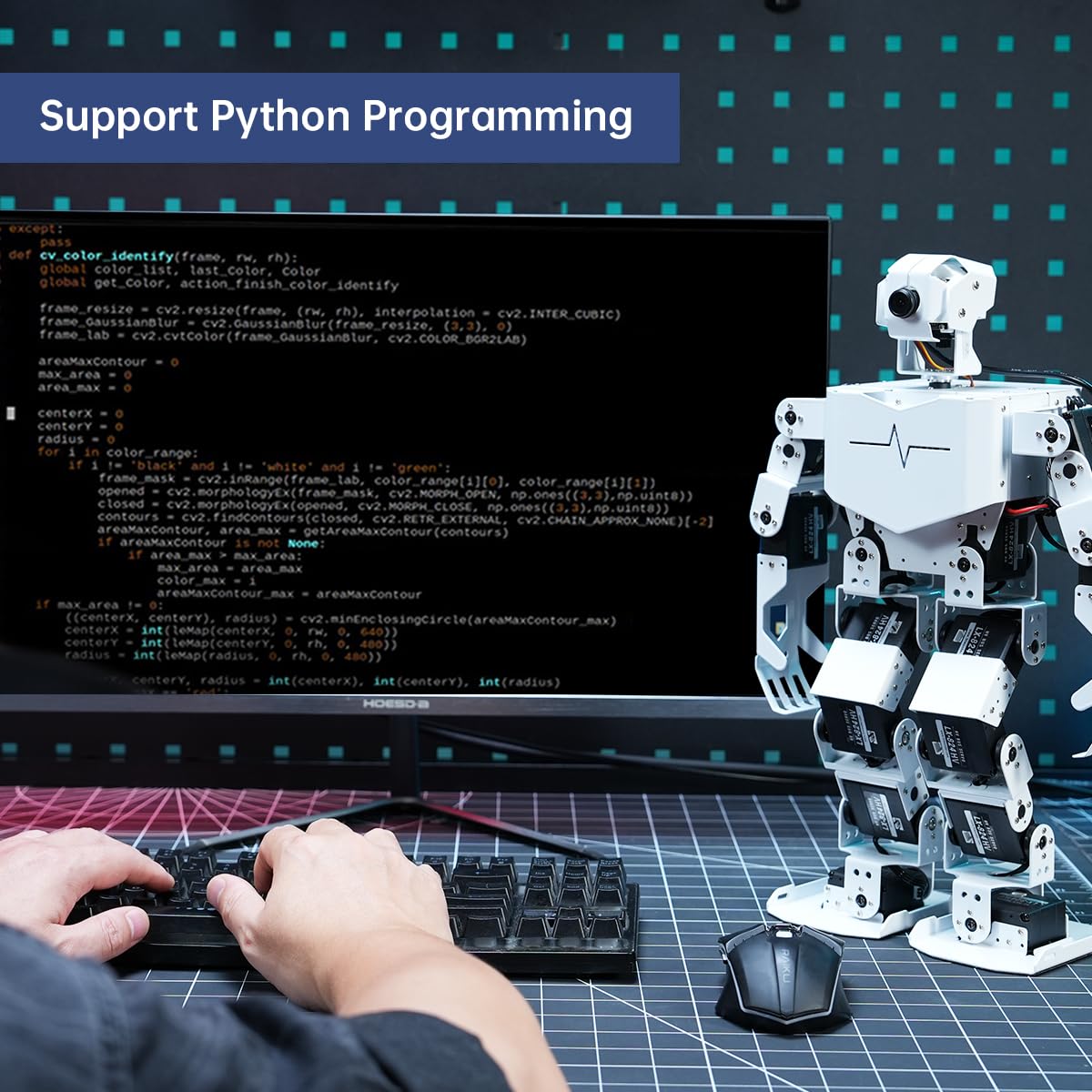 HIWONDER Humanoid Robot with ChatGPT Multimodal AI Models AI Embodied Intelligent Vision Scene Voice Understanding 18DOF Educational Robot Kit Python Programming, TonyPi Standard & RaspberryPi 5 8GB