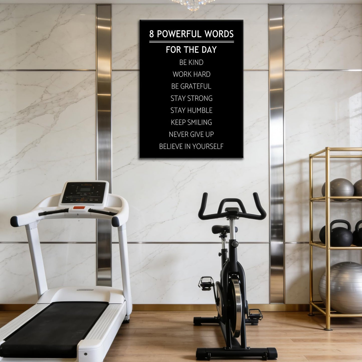 DINGFUN 8 Powerful Words Motivational Wall Decor Inspirational Office Entrepreneur Quotes Discipline Poster Wall Art Print Positive Picture Artwork for Gym Workspace Ready to Hang [18''W x 24''H]