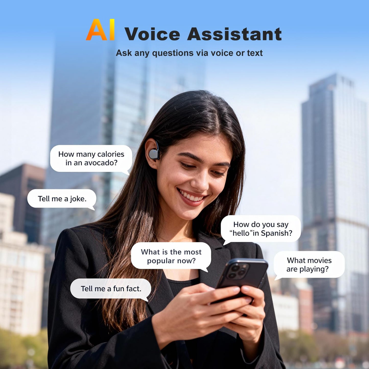 AI Translation Earbuds Real Time 164 Languages Translator Earbud 3 in-1 Bluetooth 5.4 Audifonos Traductores Inglés Español Translating Device for Travel Business Leaning iOS & Android Compatible