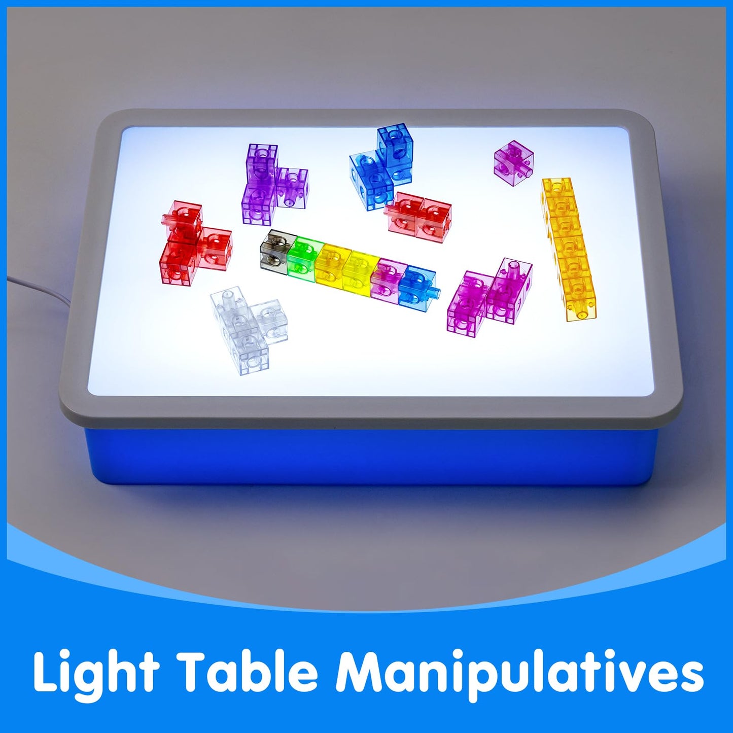 Odoorgames Translucent Linking Cubes – Engaging Math Toy, Light Table Manipulatives, Math Blocks for Early Learning and Creative Play