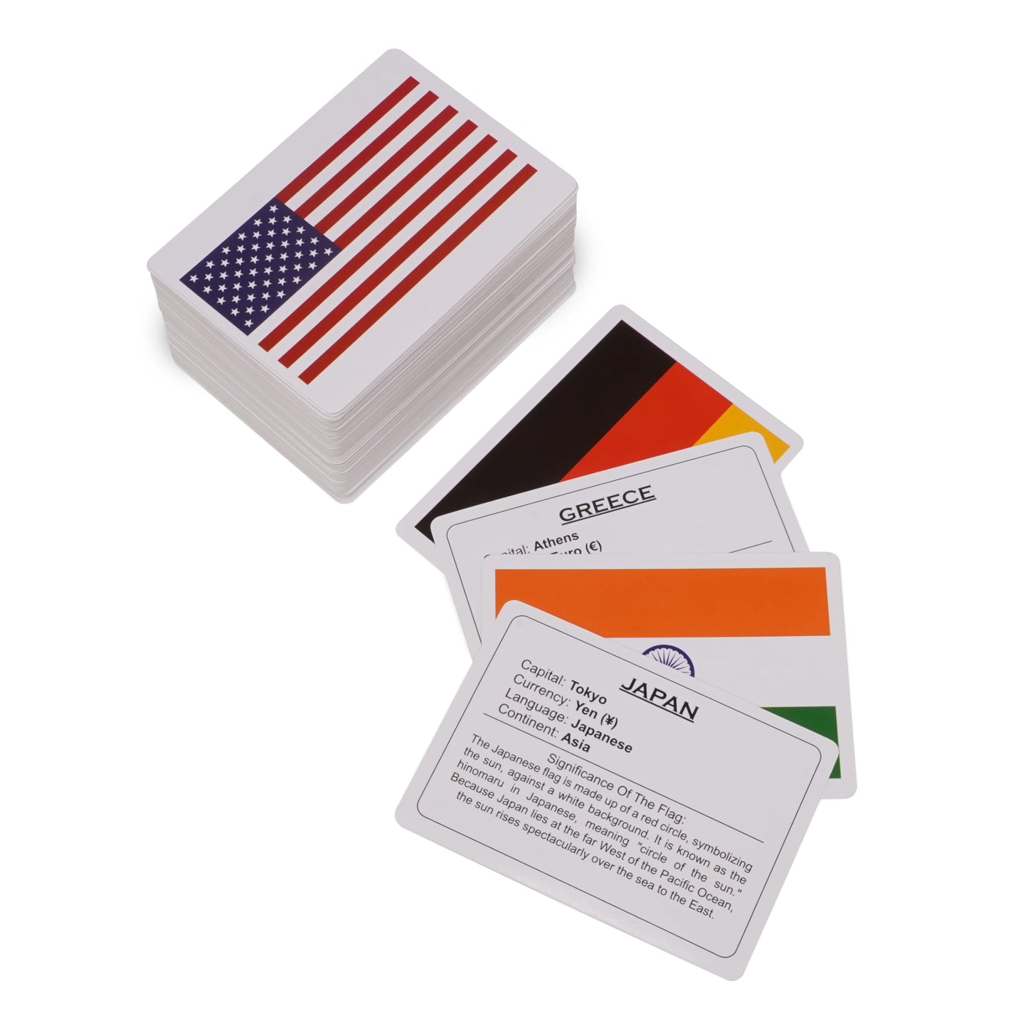 World Country Flags Flash Cards for Kids, Currency Flash Cards, 195 + 195 = 390 Educational Country Geography Games Cards
