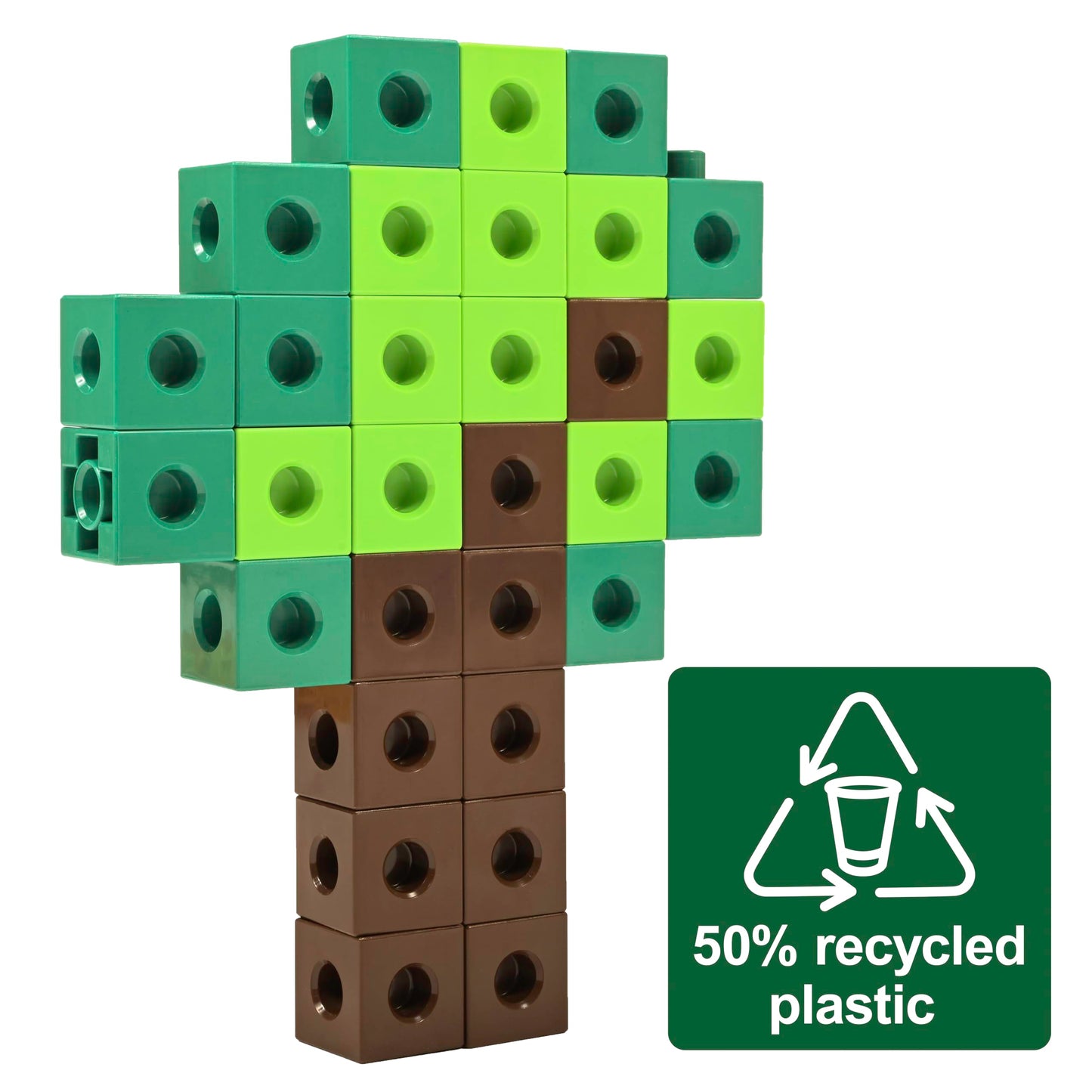 edxeducation Recycled Plastic Linking Cubes - Set of 100 - Connecting and Counting Snap Blocks for Early Math - for Preschool and Elementary Aged Kids