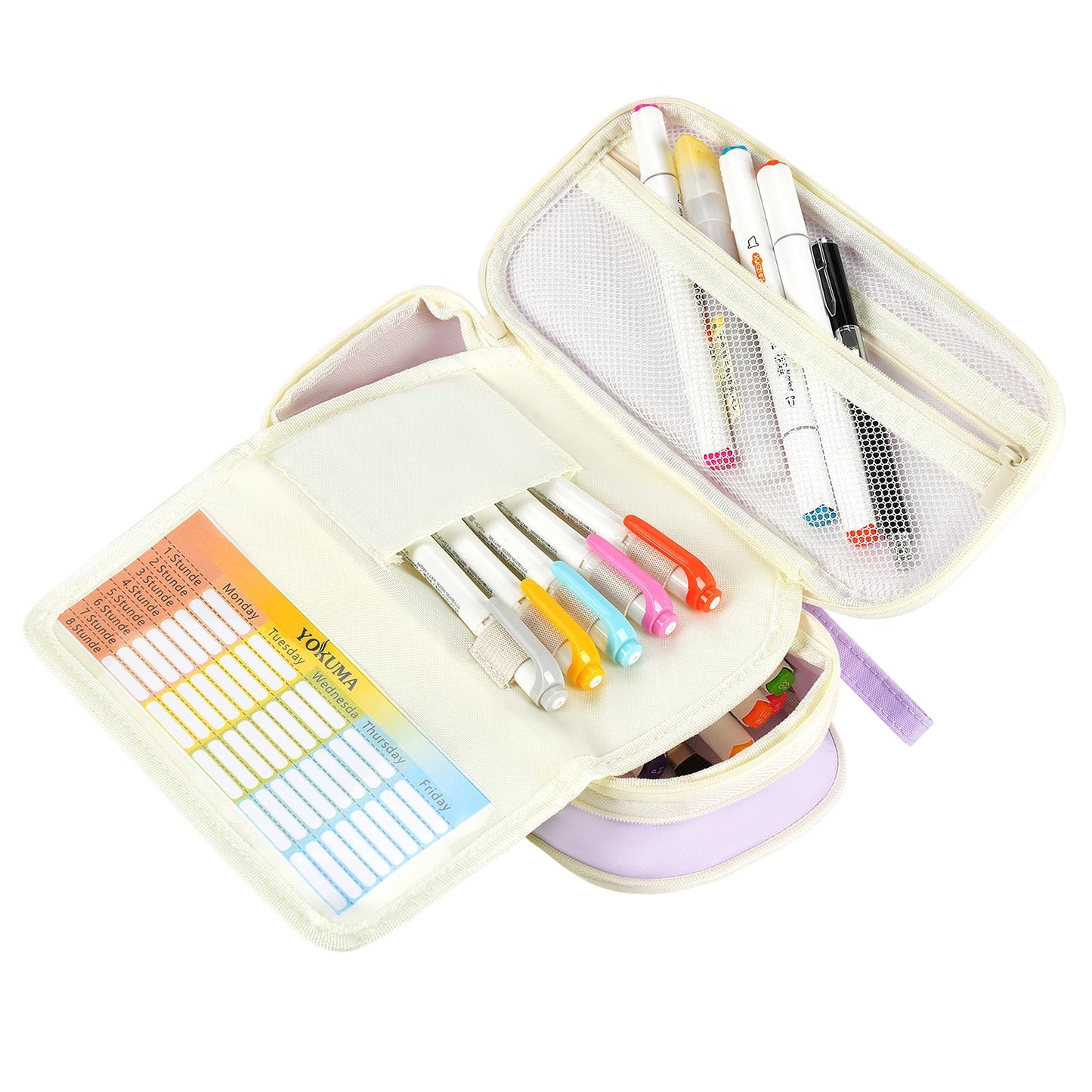 YOKUMA Pencil Case Cute Pencil Pouch for Girls Big Capacity Pen Bag Box, Kawaii Aesthetic College School Supplies for Student Teen Adults Preppy, Purple