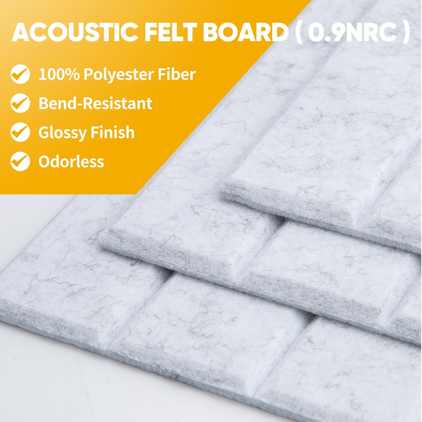 Corodo Large Cork Board Alternative - 48" x 48" Felt Bulletin Board with Pushpins & Adhesive Tabs, 16 Pack Tac Boards Tiles for Office Classroom Wall Decor, Wall Protector for Dart Board - Light Gray