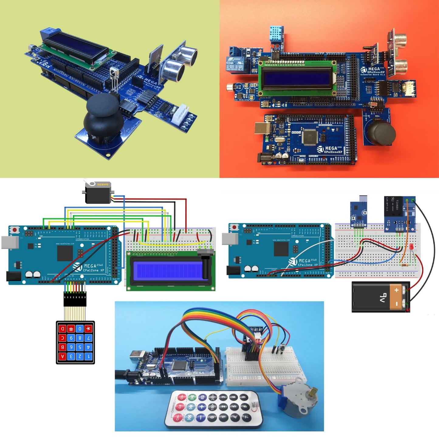 ePalZoneXP Mega 2560 Starter Kit, Compatible with Arduino, Electronics Learning Kit, the Most Detailed Explained 50+ Lessons, Plus 40+ Background Knowledge Articles (Ultimate Kit)