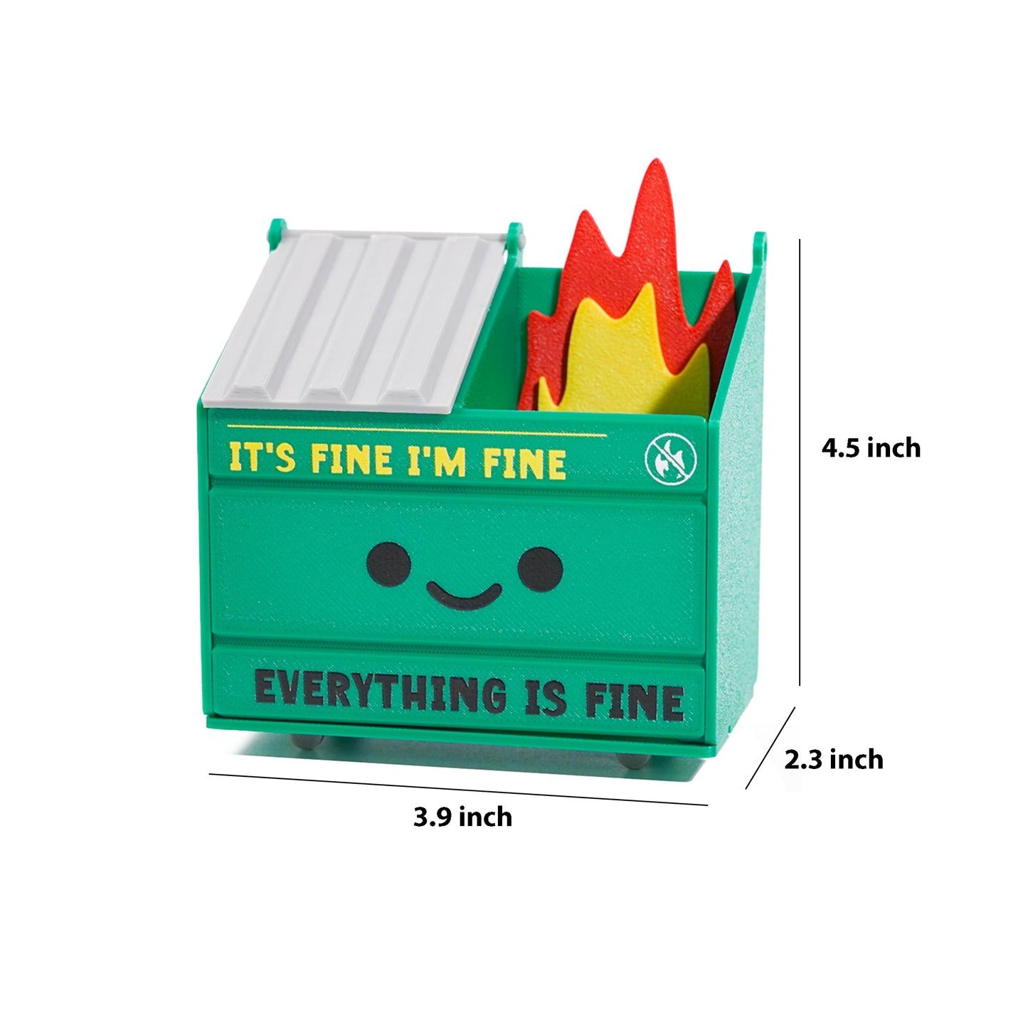 Tian Zhun Dumpster Fire Pencil Holder Funny Magnetic Pen Holder Set of 2，Strong Magnets to Store Marker Pencil Organizer for Refrigerator Whiteboard Locker Home Office or Hospital