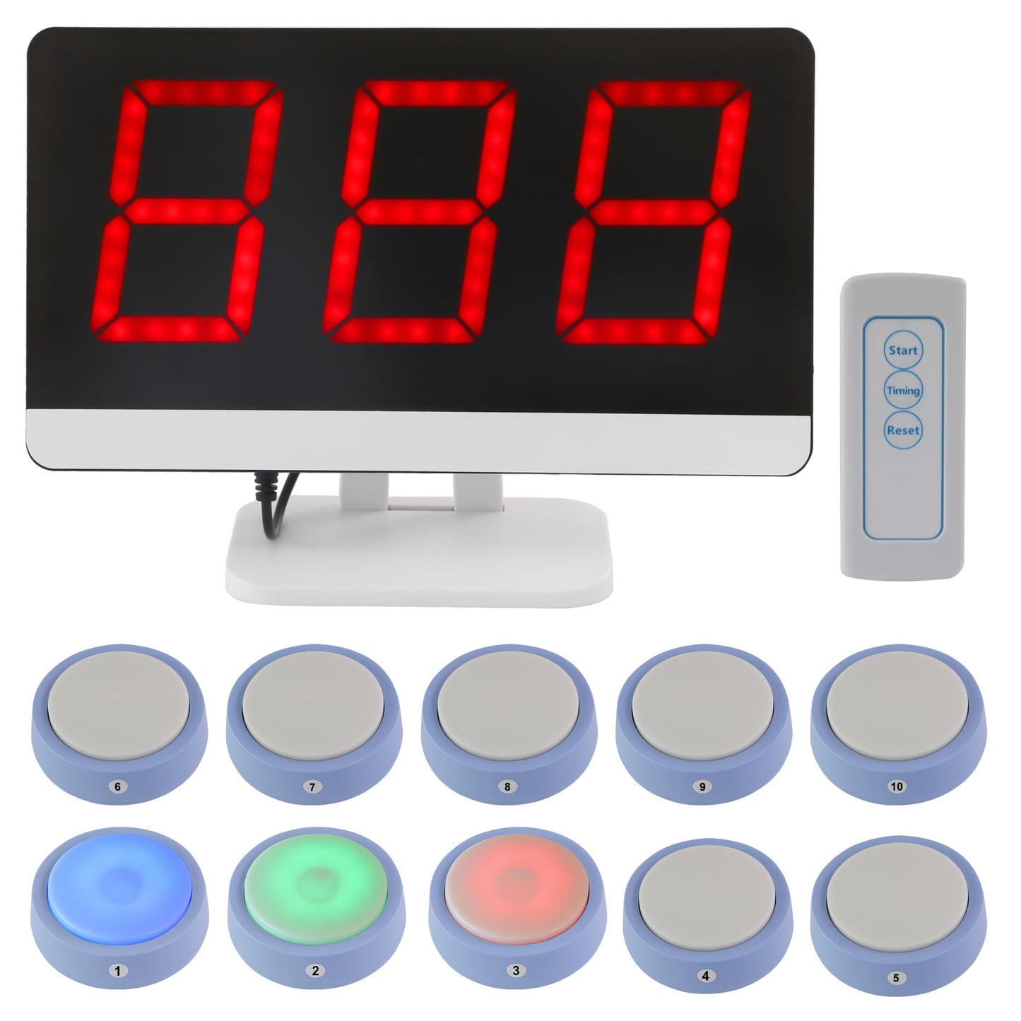 LOUKIENE Wireless Quiz Answer Game Buzzer System Gameplay 262ft for Game Show Family Game Nights Debate Contests in Companies Offices School Contest Classroom Trivia Nights (10 Buttons Set)