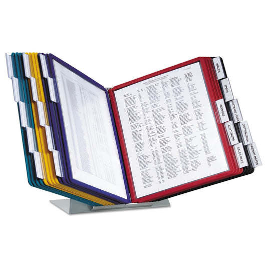 Durable VARIO 40 Pocket Desktop Reference System - Letter Size 20 Double-Sided Panels - Assorted Color Borders