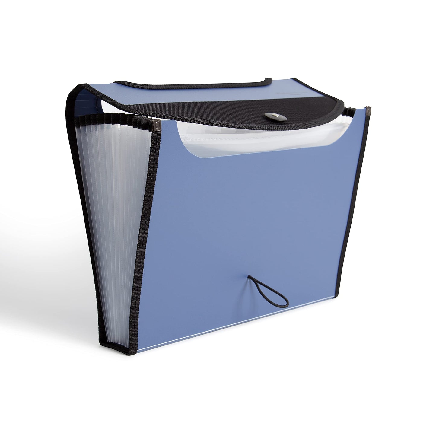 U Brands Expandable Blue 13-Pocket Performance Poly File Folder, Office Supplies, with Clear View Top