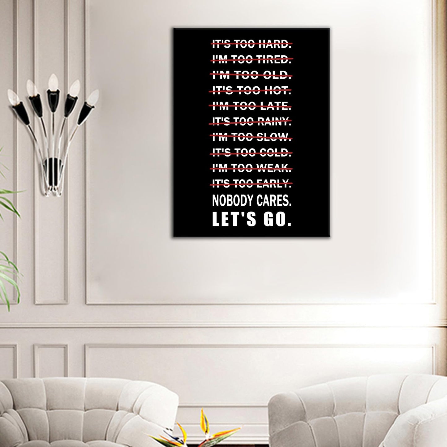 Motivational Wall Art Office Decor for Men Inspirational Picture Quotes Canvas Poster Inspiring Painting Print Artwork for Home Living Room Gym Classroom Stretched and Framed [18''Wx24''H]