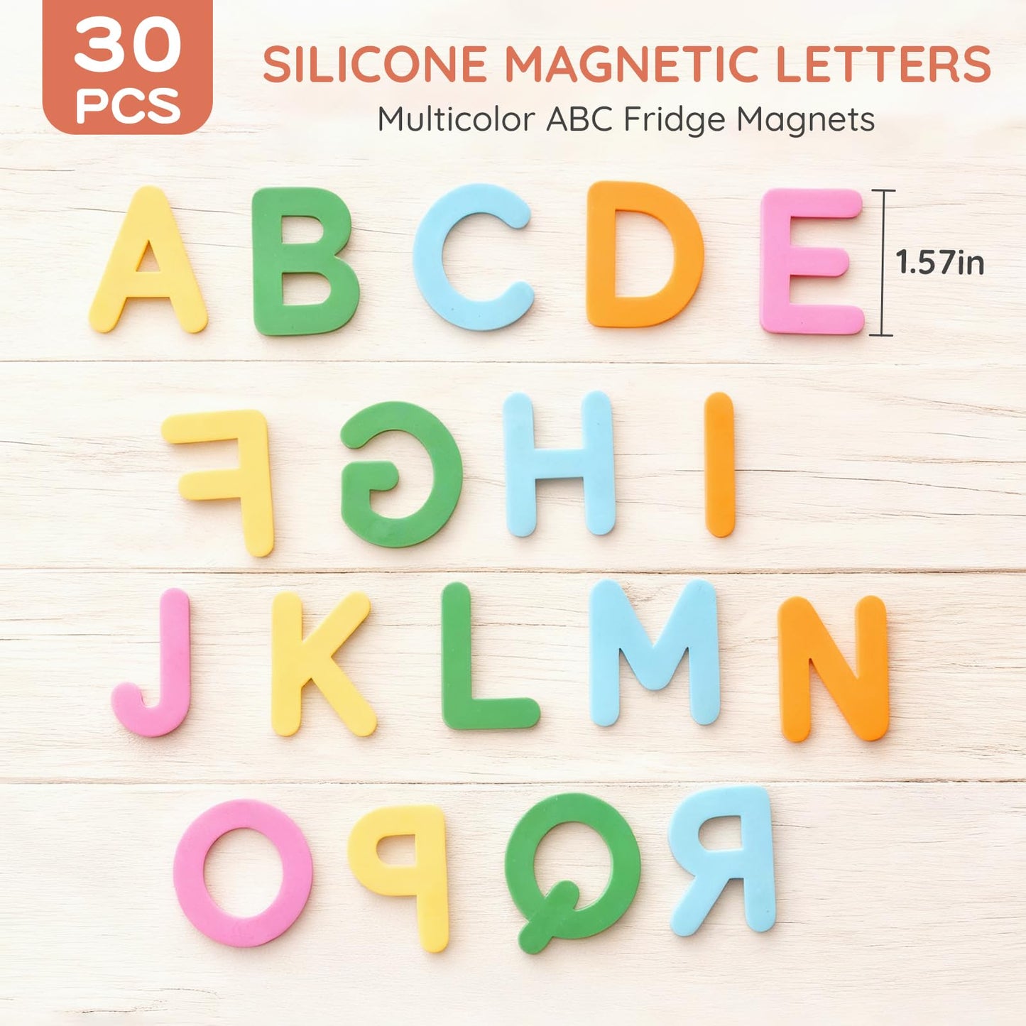 Silicone Alphabet Magnetic Letters, 30PCS Alphabet Magnets Toys ABC Letter Puzzles Preschool Educational Learning Toys Gifts for Girls Boys Toddlers Kids