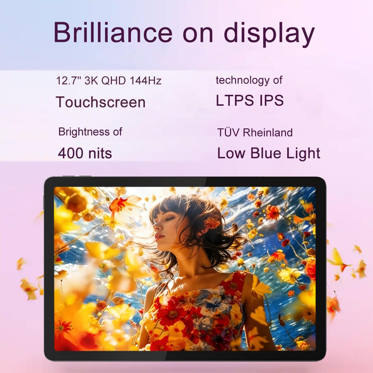 Lenovo Idea Tab Pro AI Android Tablet, 12.7" 3K QHD 144Hz Touchscreen, MediaTek Dimensity 8300, 128GB Storage + 128GB SD Card, Tab Pen Plus, 11-Hr Long Battery Life, Lightweight for Student & Gaming