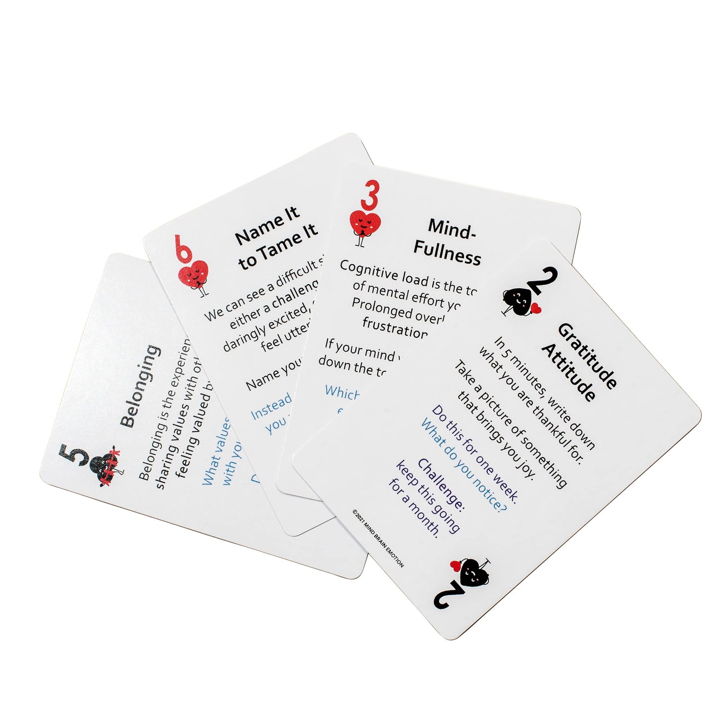Mind Brain Emotion 52 Essential Coping Skills Cards - Self Care Exercises for Stress and Social Anxiety Relief - Resilience, Emotional Agility, Confidence Therapy Games for Teens, Adults