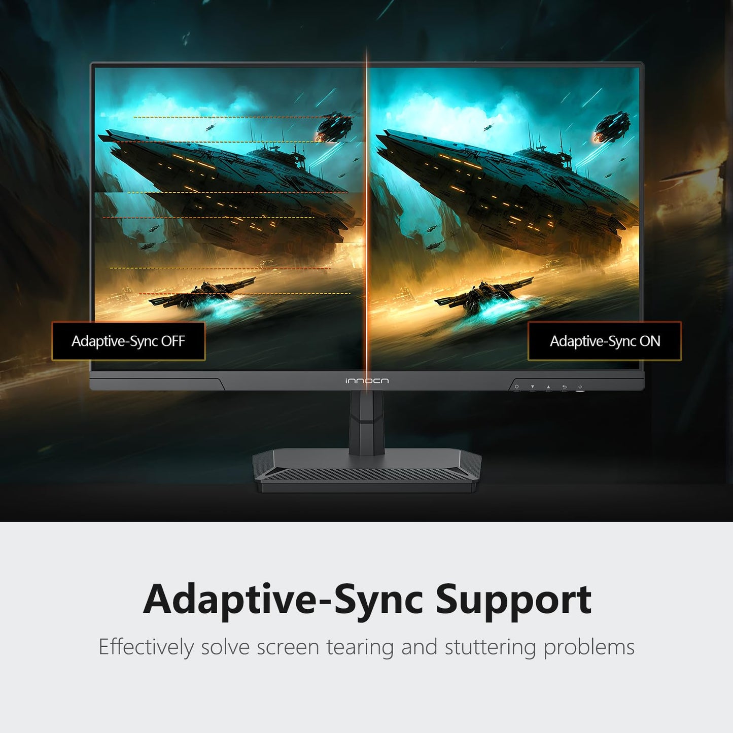 INNOCN 24.5 Inch Gaming Monitor 1440P 240Hz QHD 2K PC Desktop Gaming Screen Fast IPS HDMI 2.1 Display, DisplayPort, Built-in Speaker, 25G2S
