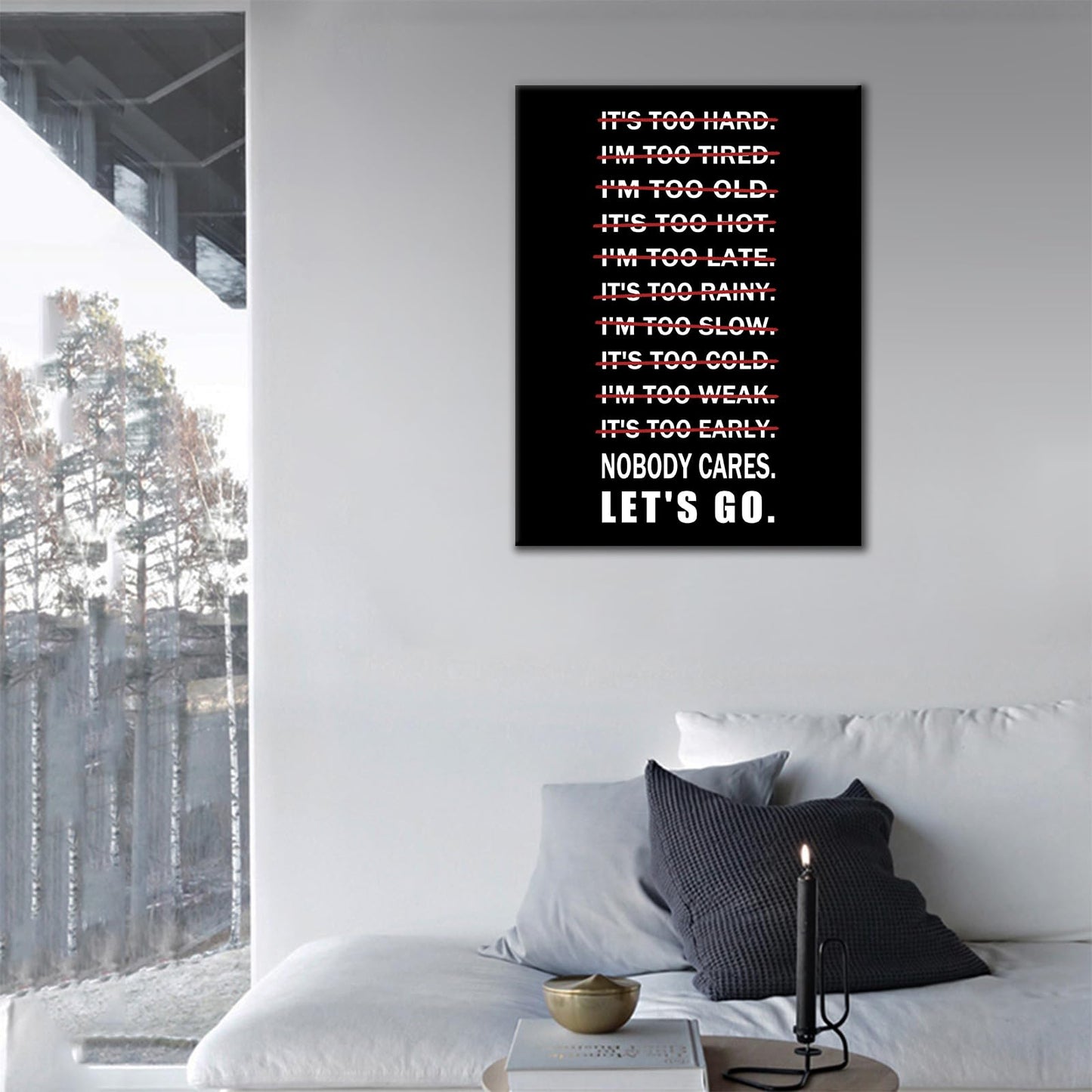 Motivational Wall Art Office Decor for Men Inspirational Picture Quotes Canvas Poster Inspiring Painting Print Artwork for Home Living Room Gym Classroom Stretched and Framed [18''Wx24''H]