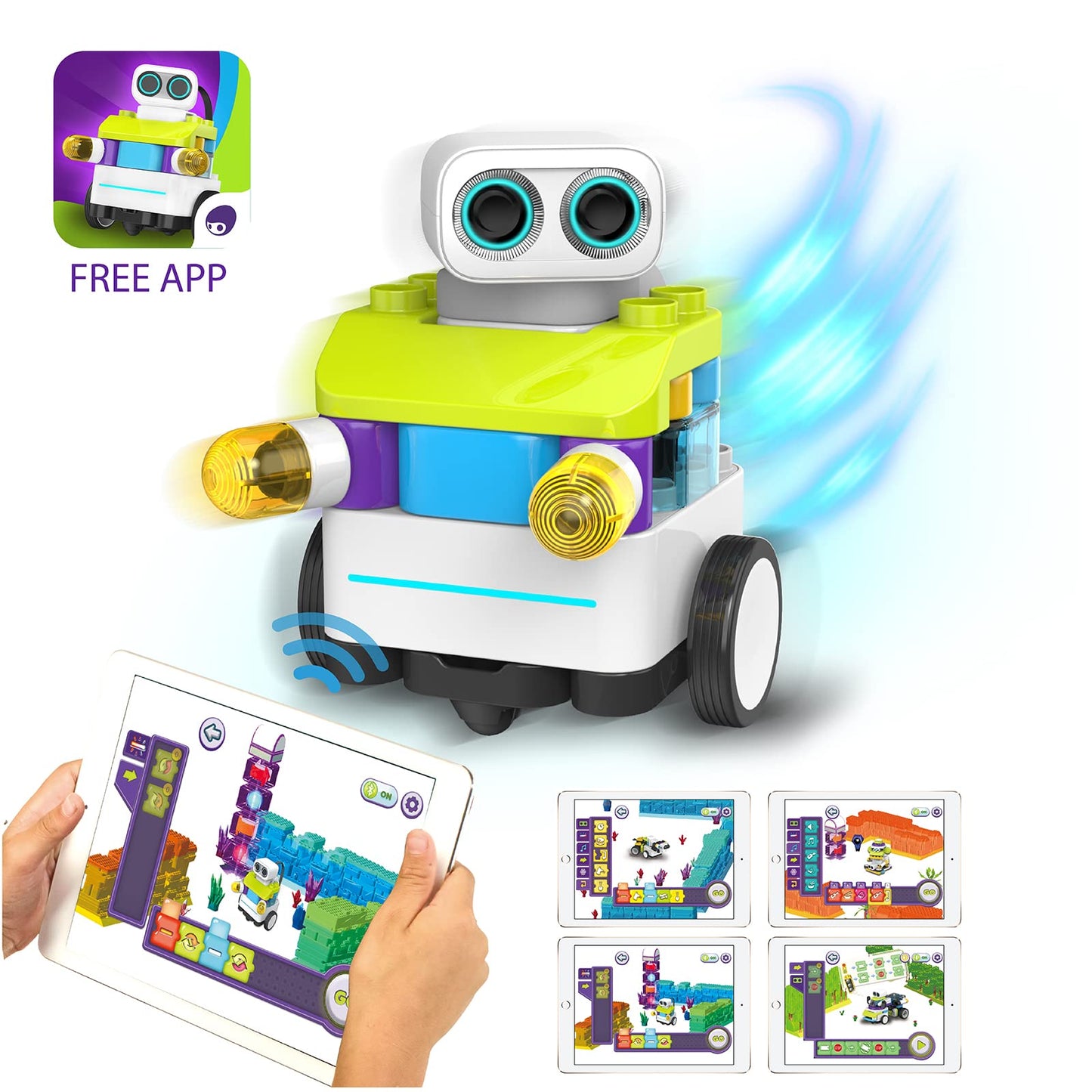 PAI TECHNOLOGY BOTZEES Classic Plus Coding Robots for Kids, Remote Control Robot, 8 in 1 AR STEM Toys for 4+ Years Old Kids (APP Based, iOS, Android and Kindle Fire Compatible)