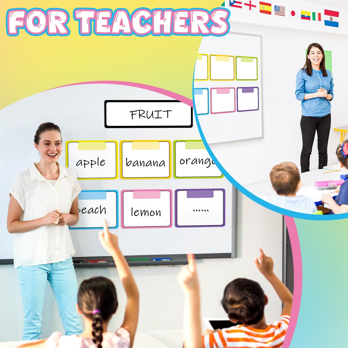Qilery 7 Pcs Magnetic Write Wipe Organization Chart Magnetic Dry Erase Label Classroom Organization Teacher Objectives for Classroom Whiteboard Goal Target