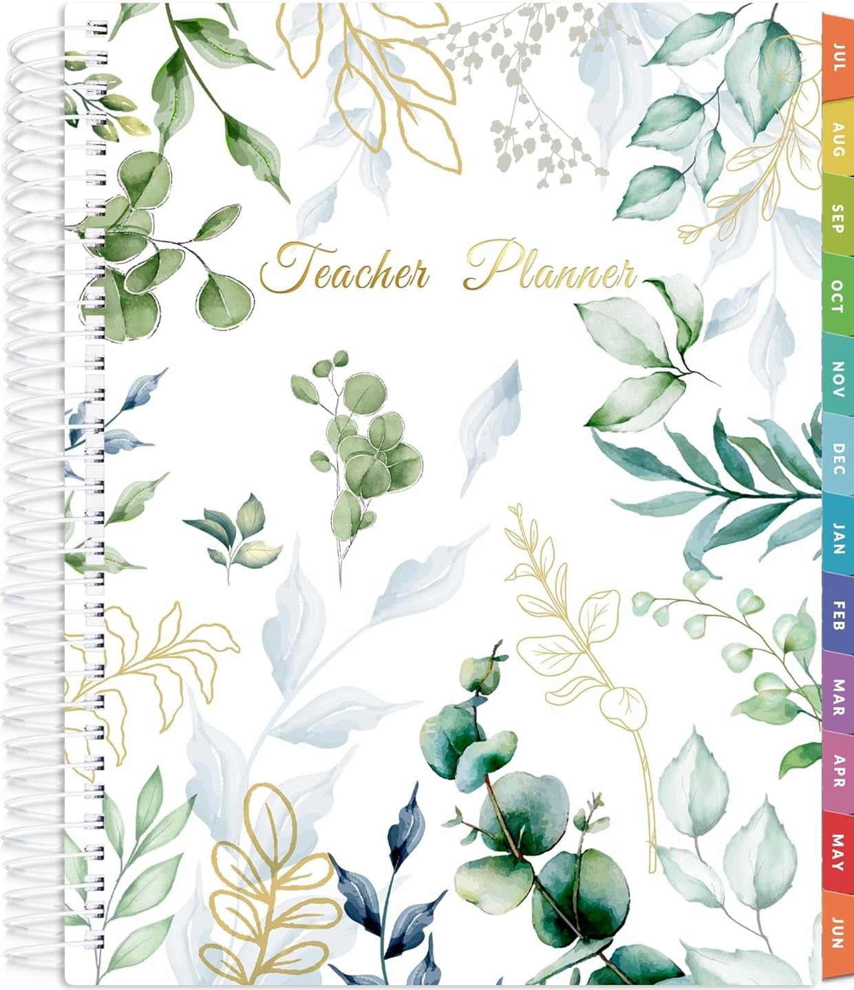 SUNEE Deluxe Teacher Planner 2026-2027, Lesson Planner Book with 7 Periods Jul 2026 - Jun 2027, 8.5" x 11" Weekly and Monthly Organizers with Colorful Tabs, Planning Stickers,120gms Paper, Full Leaf
