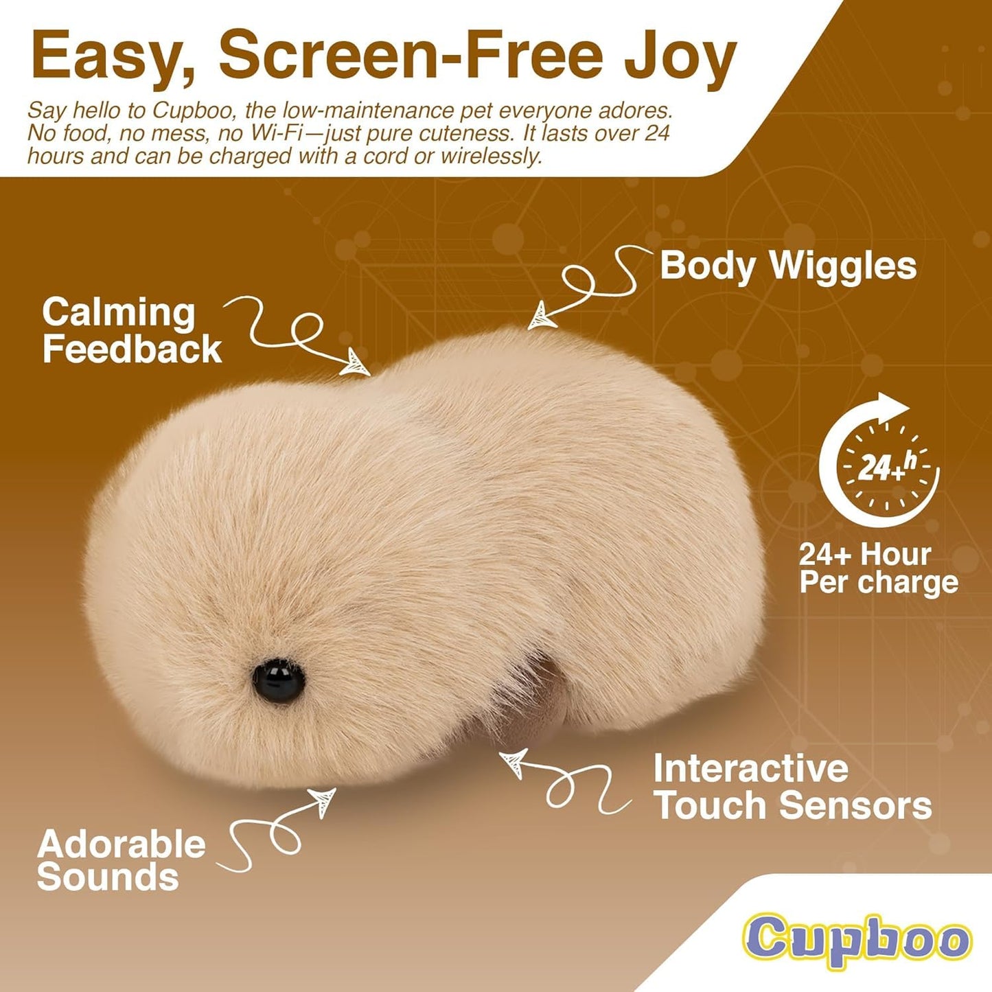 cupboo Interactive AI Plush Companion Pet– Privacy Safe Soft Huggable Intelligence Emotional Support Robot Pets, Anxiety Relief Desk Robots| Ideal Toy Gift for Kids,Teens,Adults,Seniors(Purple)