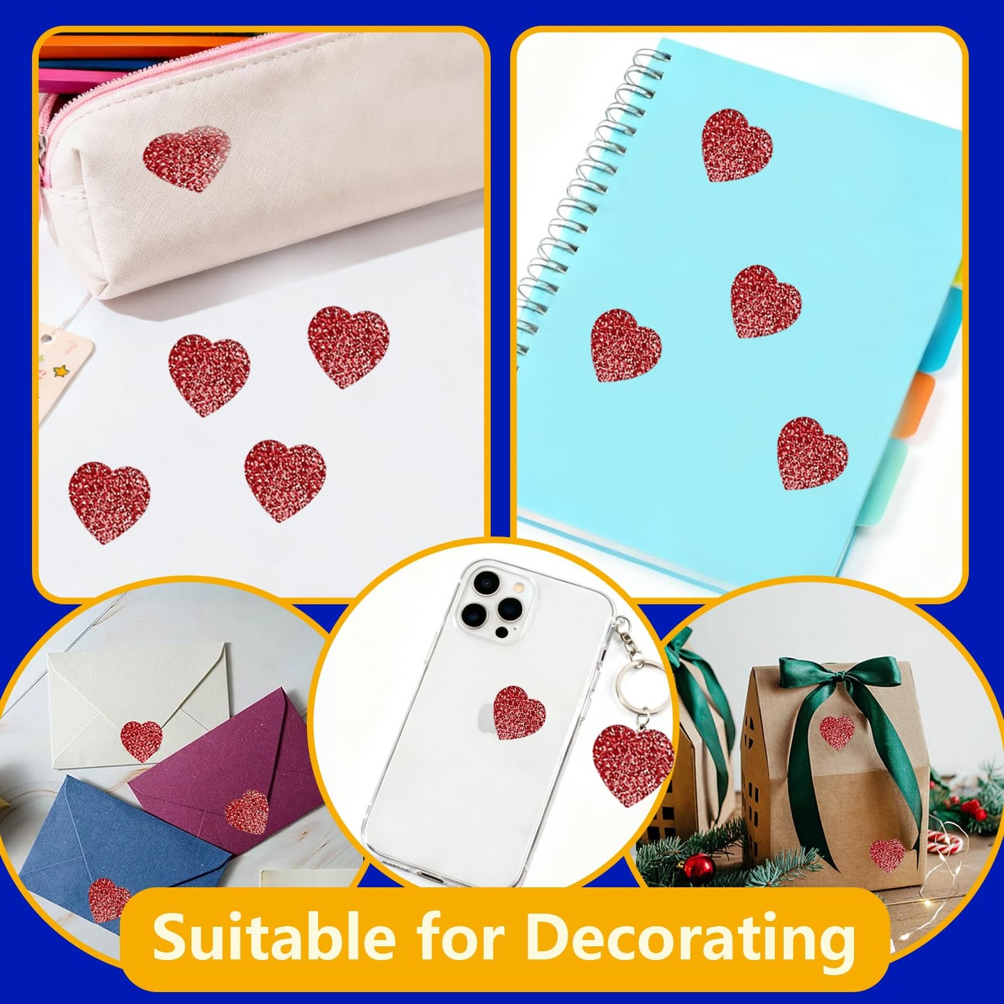Minizoo 1500 Pcs 1.0Inch Heart Stickers for Kids Reward,Behavior Chart,School Classroom Student Teacher Supplies Gift