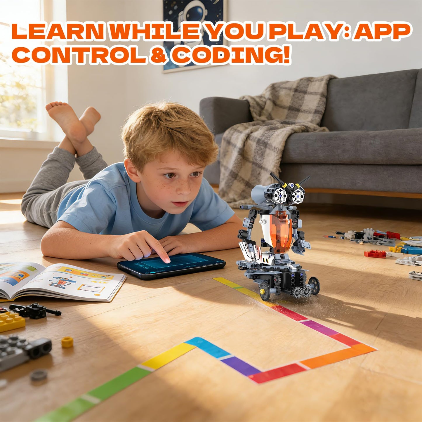 Ansnibe STEM Robot Building Set, 5-in-1 Remote & APP Controlled Robot Toys for Kids Ages 6-16, 334 Pcs DIY Building Blocks Engineering Science Educational Kit, Birthday Gift for Boys Girls