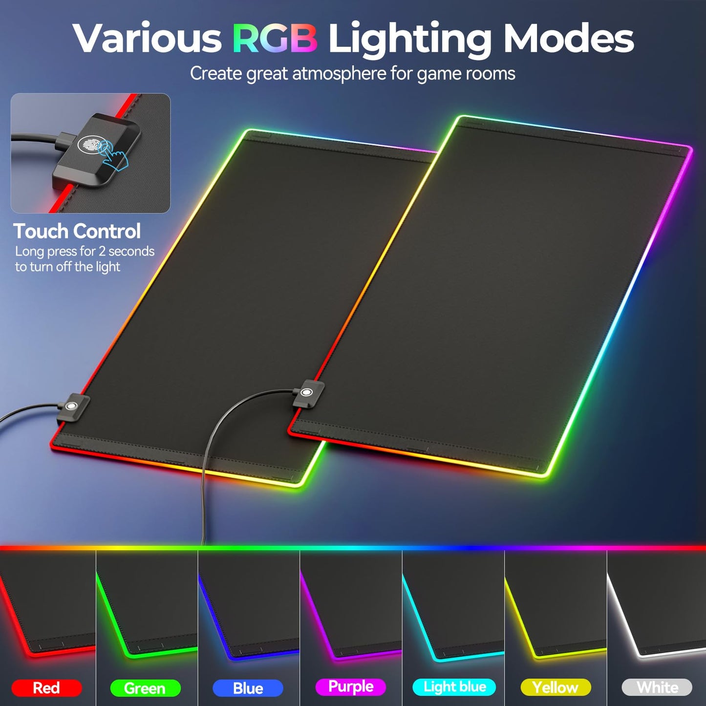 KDD RGB Mouse Pad with Wireless Charging - Desk Mat with Phone Holder and 15W Fast Charger - Gaming Mousepad with Ultra-Smooth Surface, Non-Slip Base - Keyboard Mat for Home Office Gamer Accessories
