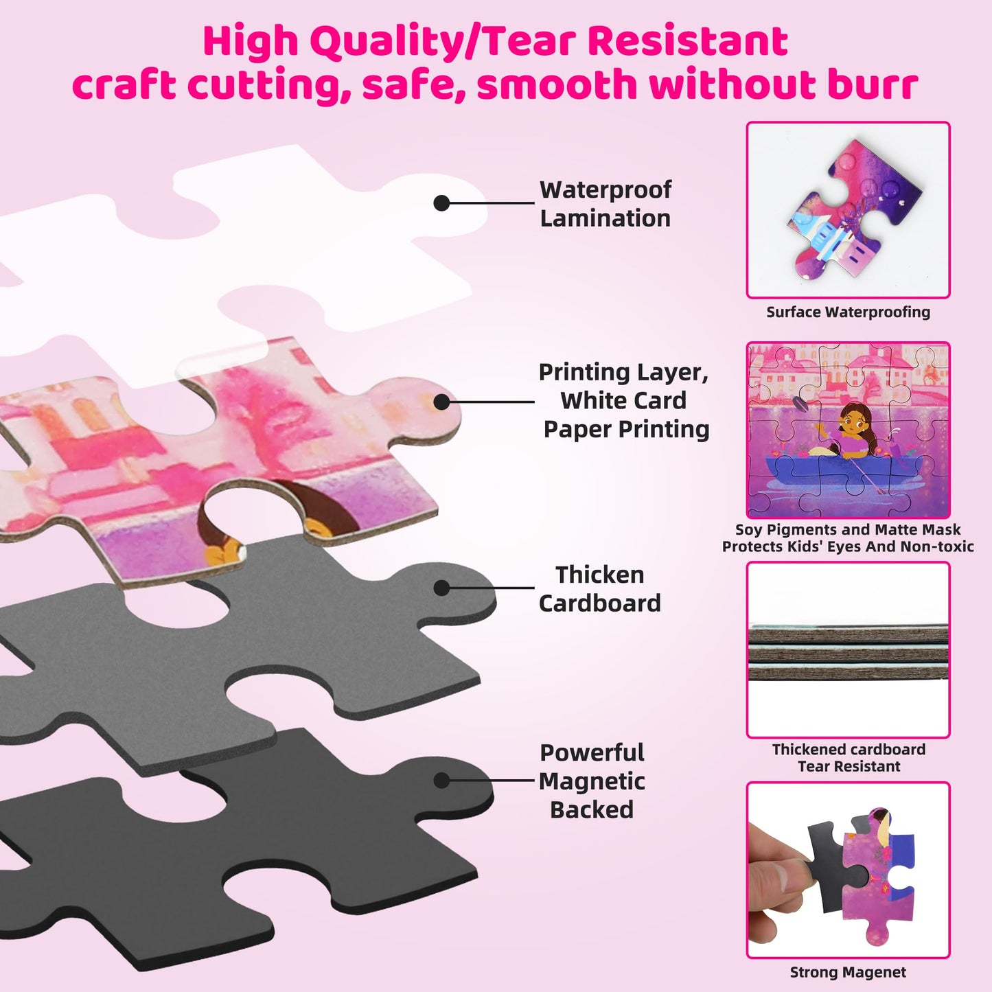 Magnetic Puzzles for Toddlers 3-5 60PCS 3 Princess Themes Puzzle Magnetic Puzzles for Girls 4-6 Travel Puzzles or Airplane/Car/Road Trip Gift Toys for Girls 4-8 Years Old