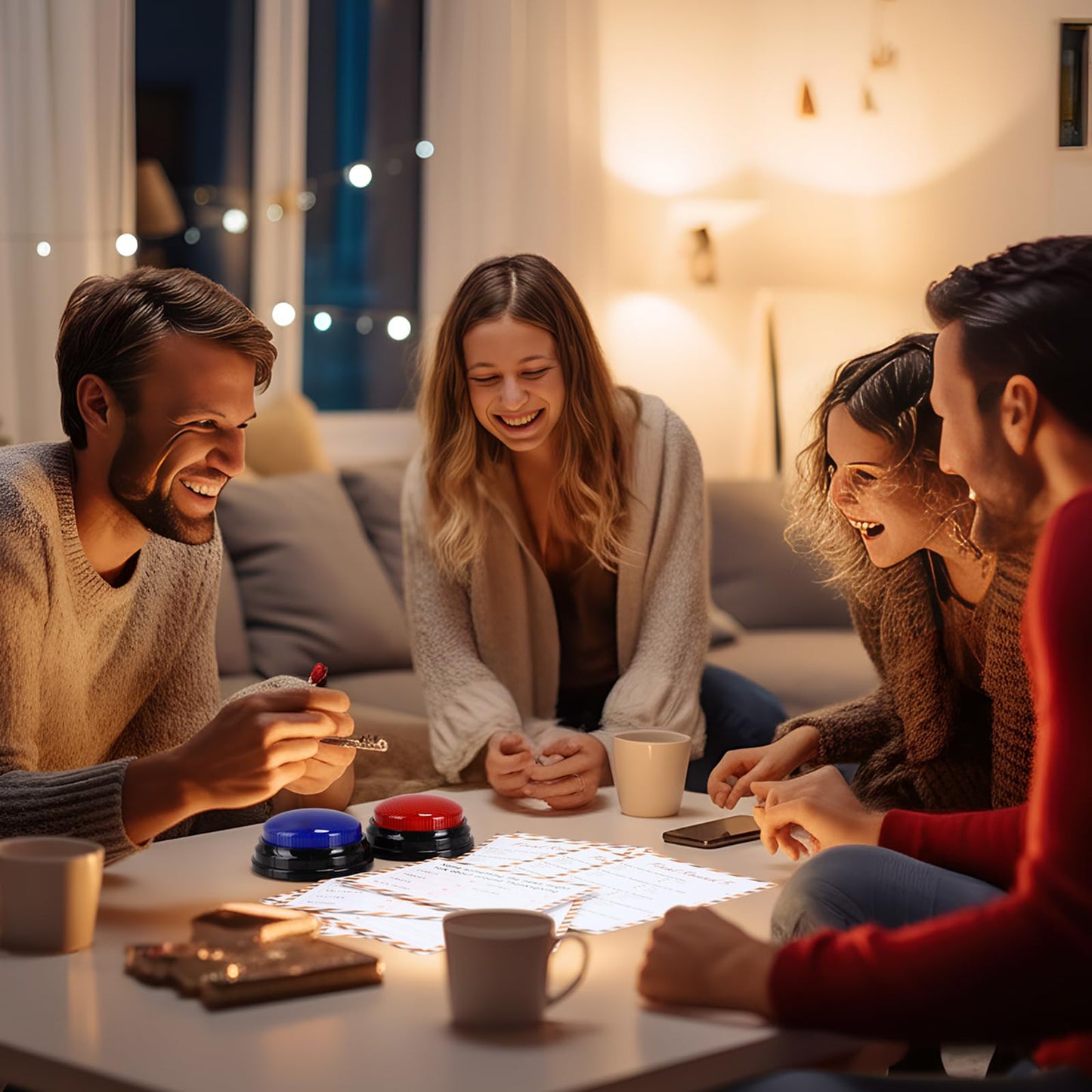 Humyoun Thanksgiving Day Friendly Feud Game with 2 Answer Buzzers, Fall Holiday Feud Cards, Family Game Night Fun Trivia Quiz for Friendsgiving Party Office Adults Class Groups Team Building