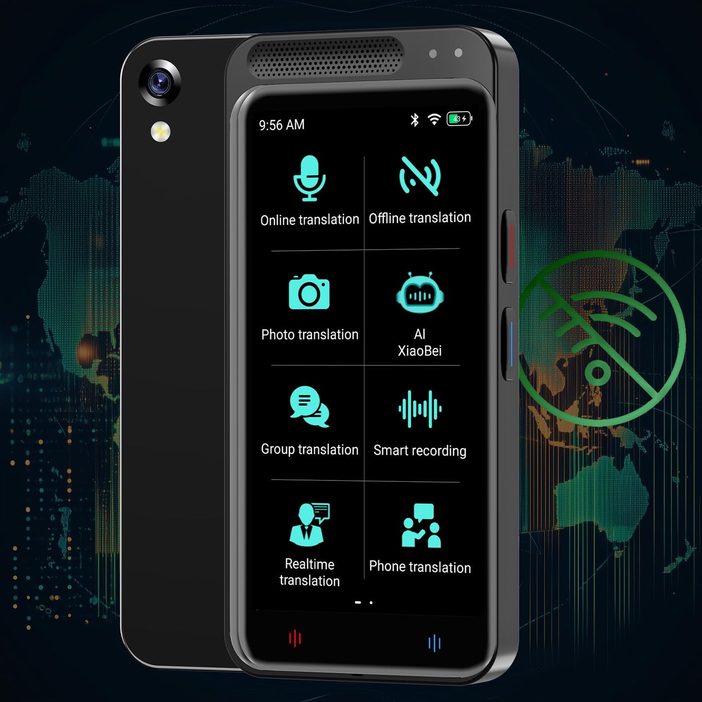 HALCONTORNO Smart Translator Device - Real Time Translation Device Two Way, Instant Portable Voice Translator for Travel Business, Traductor de Voz Instantaneo 2025, AI Translator, Offline Edition