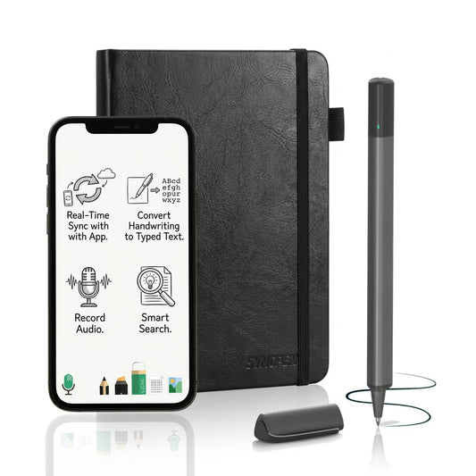 SyncPen Digital Notebook Smart Pen Set | Real Time Sync from Paper to App, Bluetooth Pen with OCR and Audio Recording | Gift for Students, Creators & Professionals