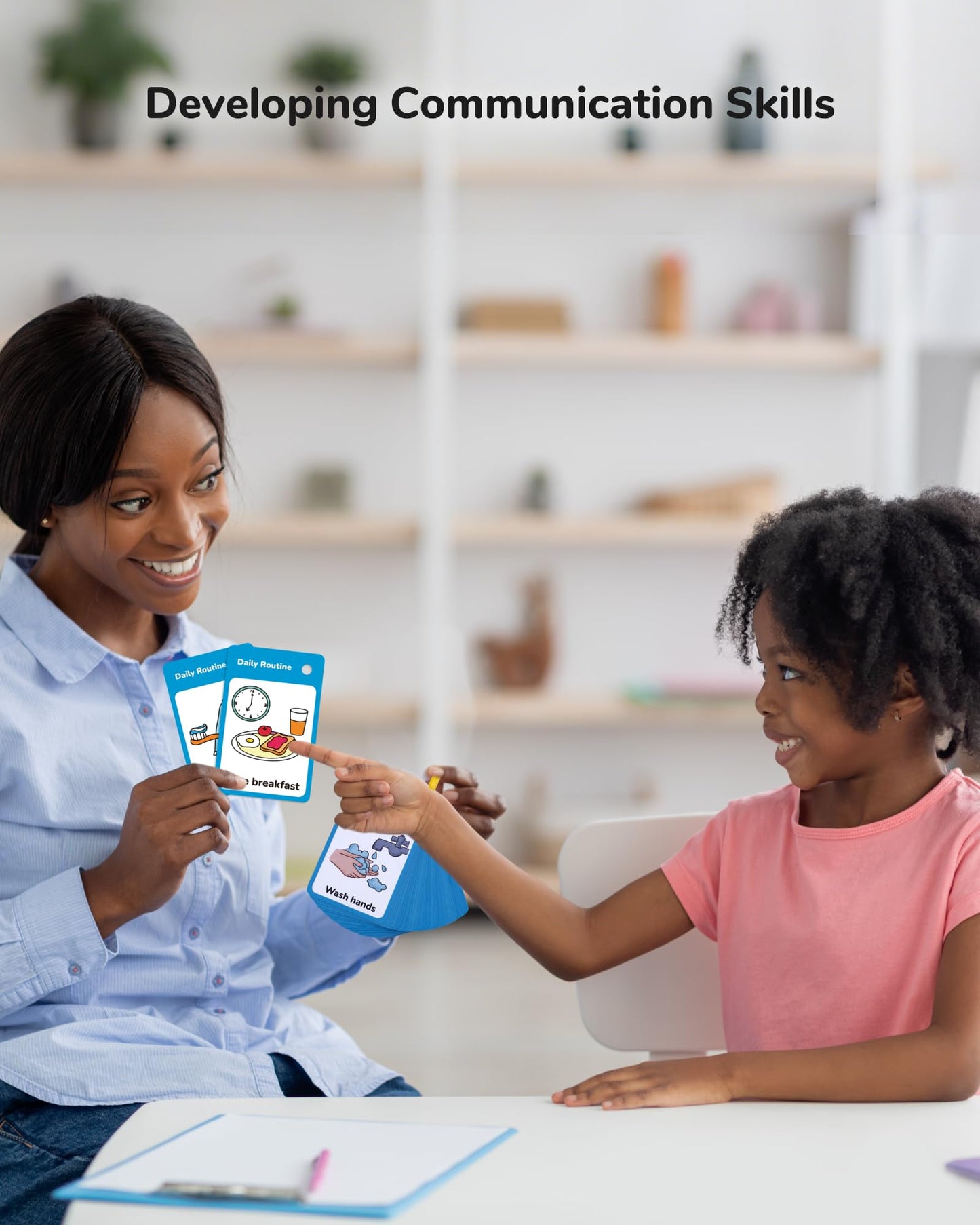 CHEFAN 110 PCS Autism Communication Cards for Speech Delay, Special Needs Visual Aid Language Learning Cue Cards Special Ed Feelings Emotions Flash Cards for Autism Communication